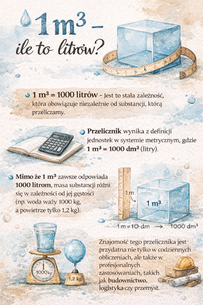 1m3 ile to litrów - podstawowe informacje
