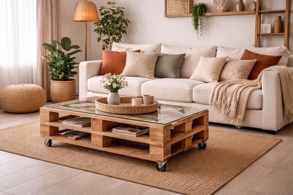 co można zrobić z palet - stolik kawowy 