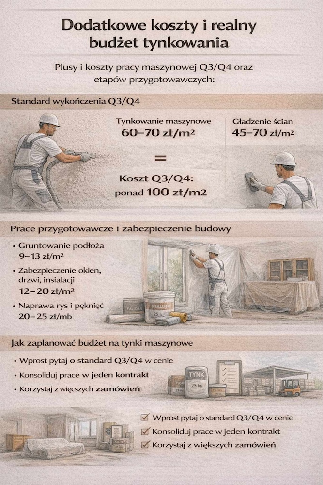 dodatkowe wydatki przy tynkowaniu maszynowym 