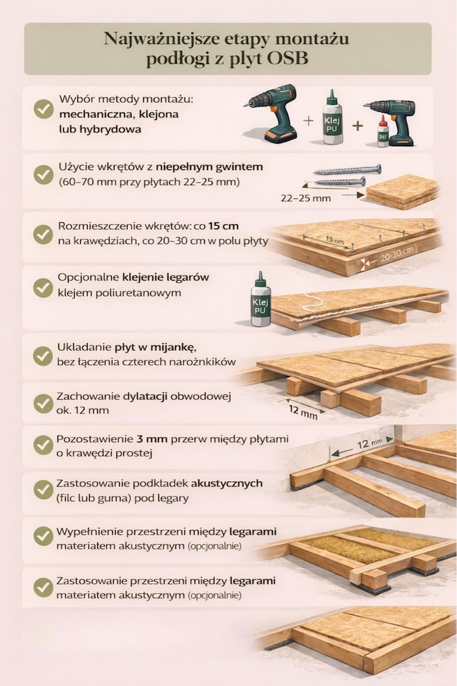montaż podłogi z płyt osb krok po kroku 