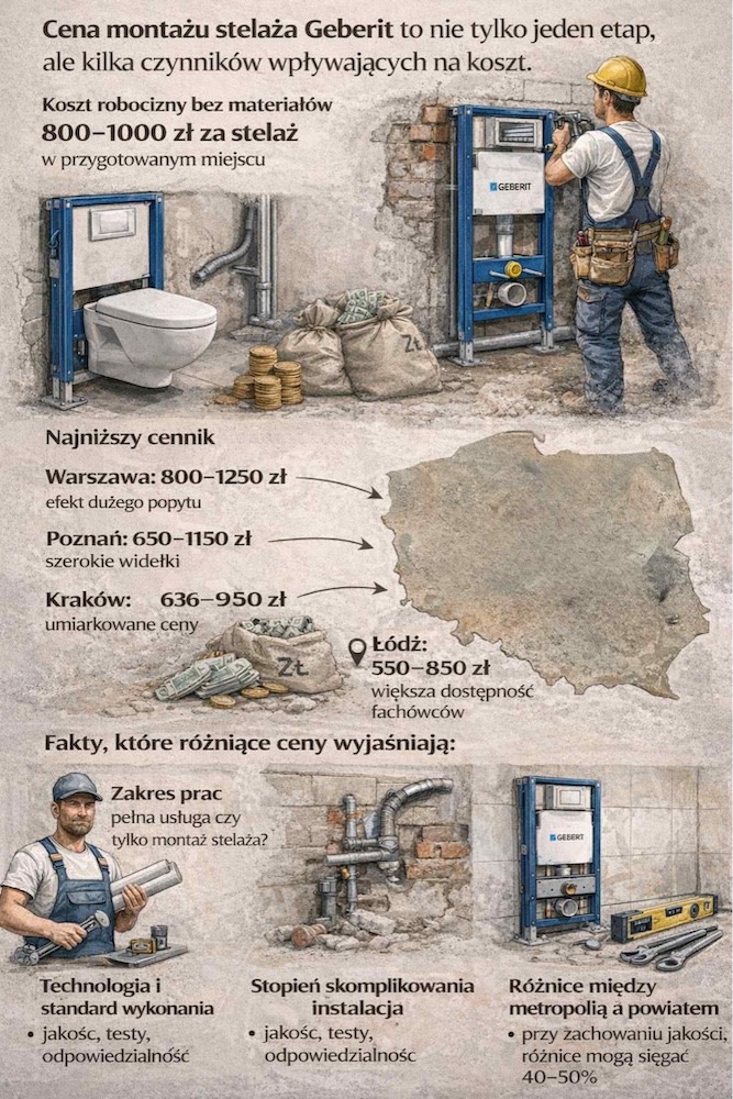 montaż geberitu - cena od czego zależy 