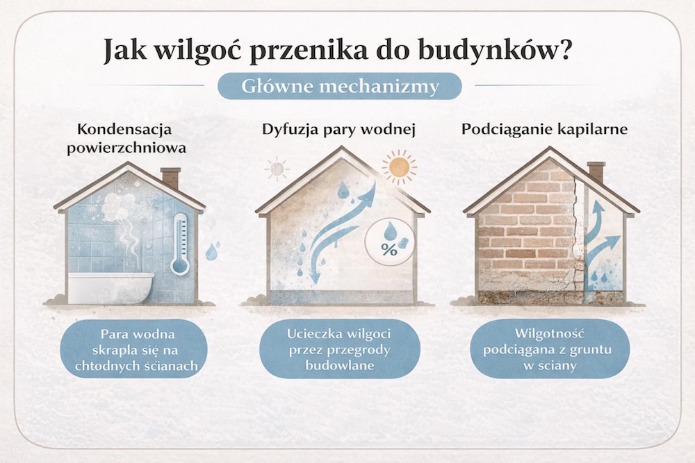 plamy na ścianie jakby mokre - wilgoć w domu 