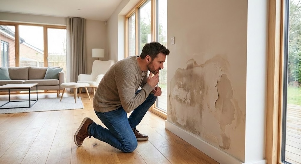 plamy na ścianie jakby mokre - analiza 