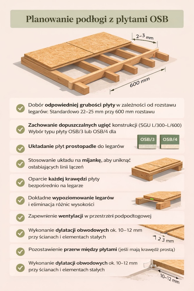 podłoga z płyt OSB - plan 