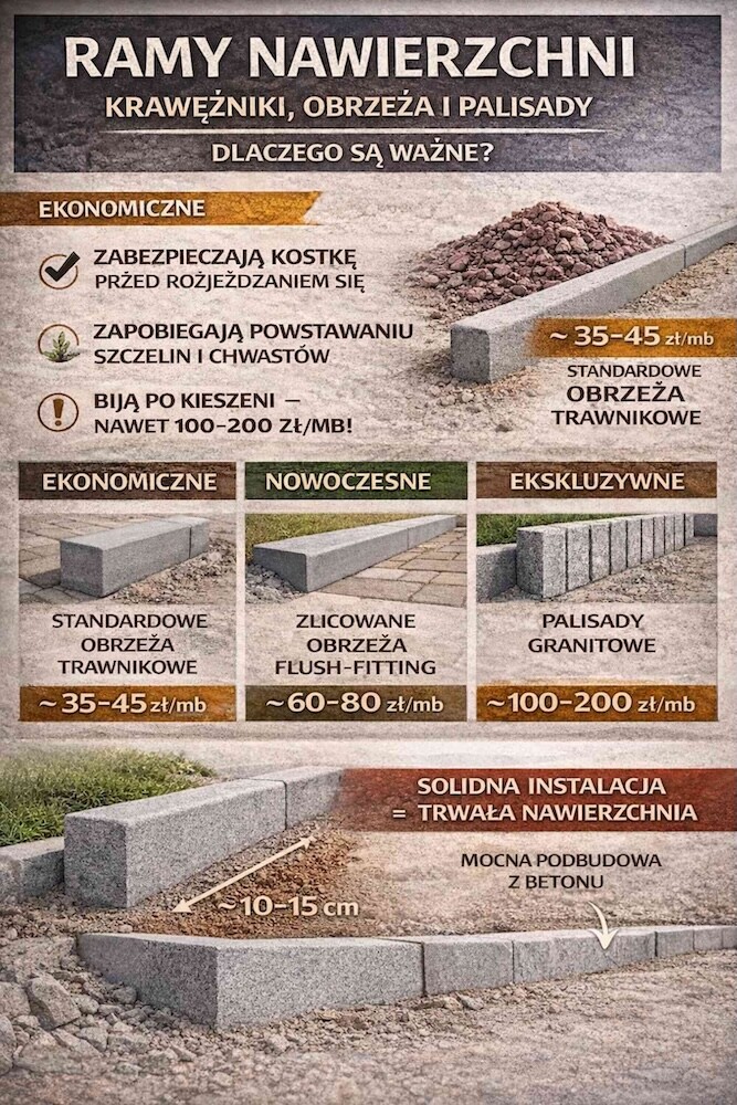 ramy i obrzeża kostki brukowej 