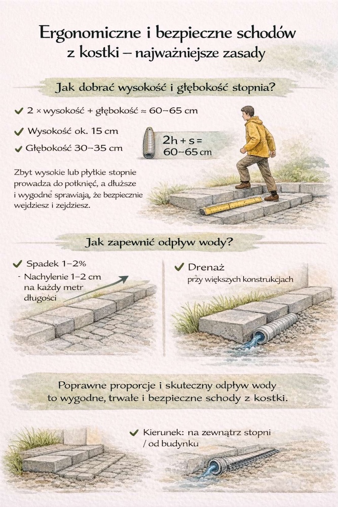projektowanie bezpiecznych schodów z kostki
