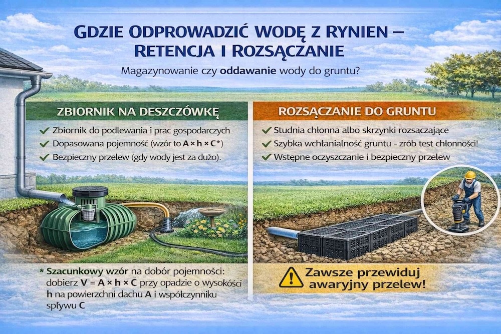 jak pozbywać się wody z rynien 