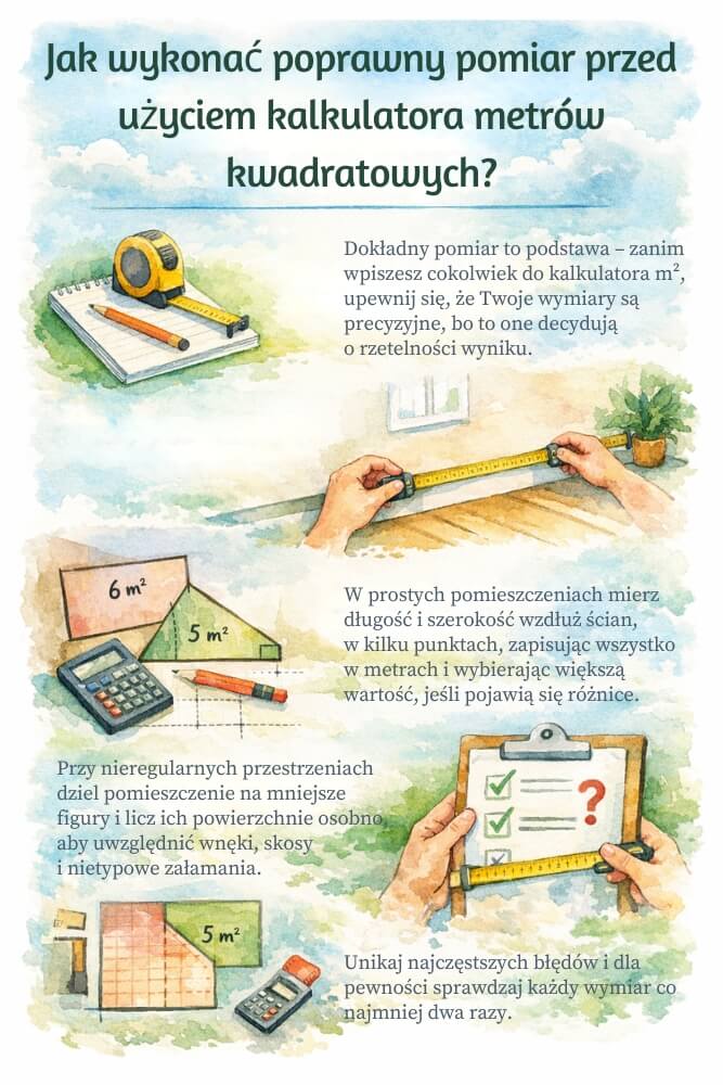 kalkulator metrów kwadratowych i poprawny pomiar