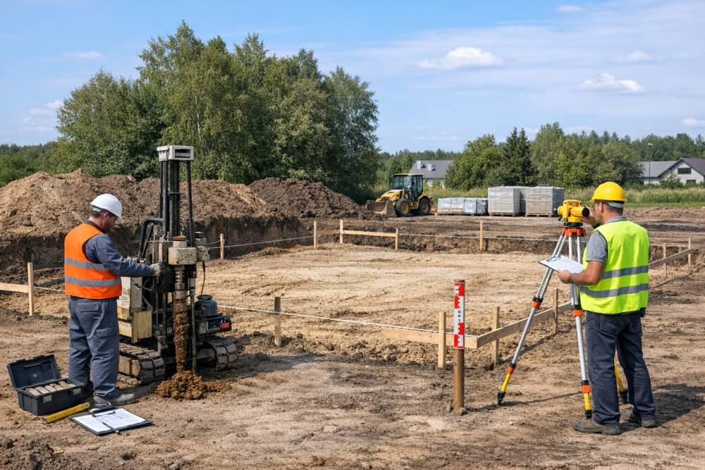 przygotowanie terenu pod ławy fundamentowe