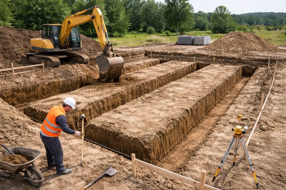 wykopy pod ławy fundamentowe