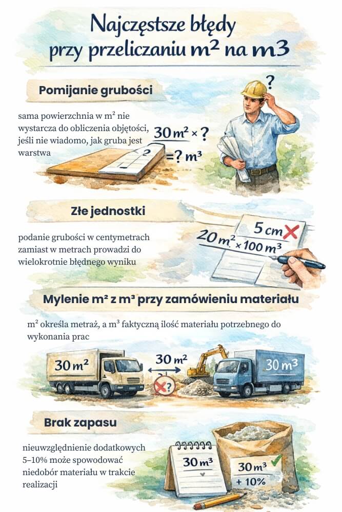 błędy pojawiające się podczas przeliczania m2 na m3 błędy podczas przeliczania m2 na m3