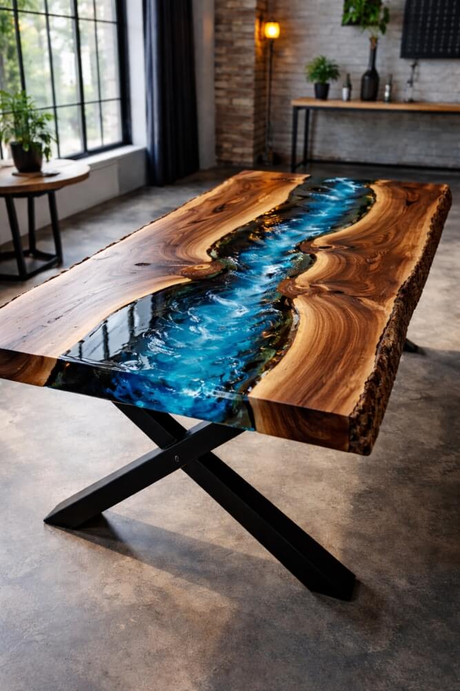 stolik rzeka z oflisem