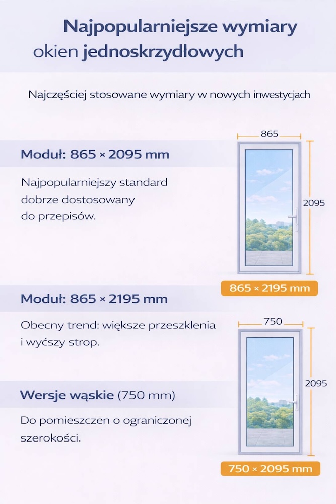 okno balkonowe - wymiary standardowe 