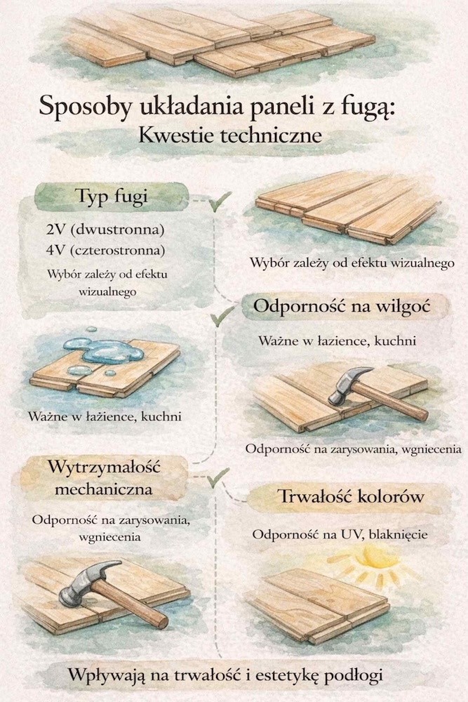 sposoby układania paneli z fugą - technika 