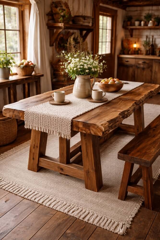 stolik w stylu rustic z oflisem