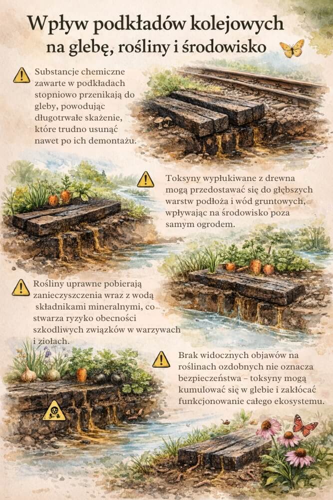podkłady kolejowe w ogrodzie - wpływ na środowisko